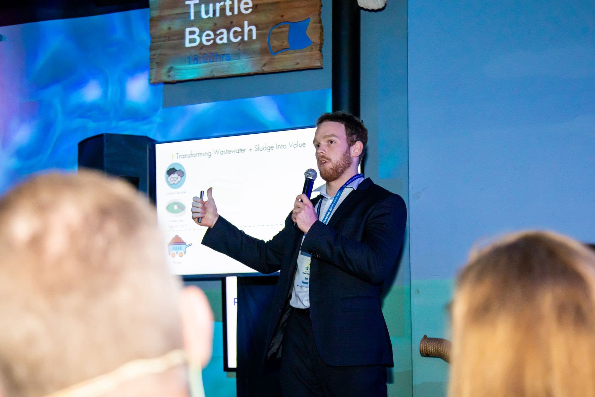 Co-Founder Tom Bessell pitches at the YPO Shark Tank event, July 2026